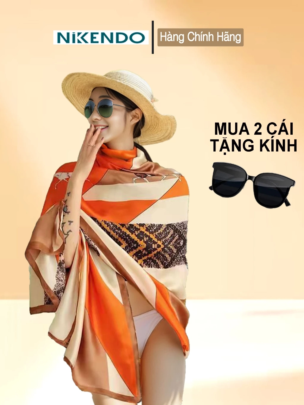 Khăn Choàng Lụa Đi Biển Bản To 180×90-80 cm Áo Choàng Bikini Quàng Cổ Choàng Vai Phong Cách bohemian Vintage Nikendo